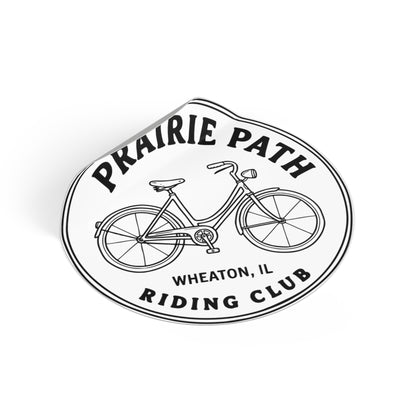 Prairie Path Riding Club Round Vinyl Sticker — Wheaton, IL Bike Club Emblem