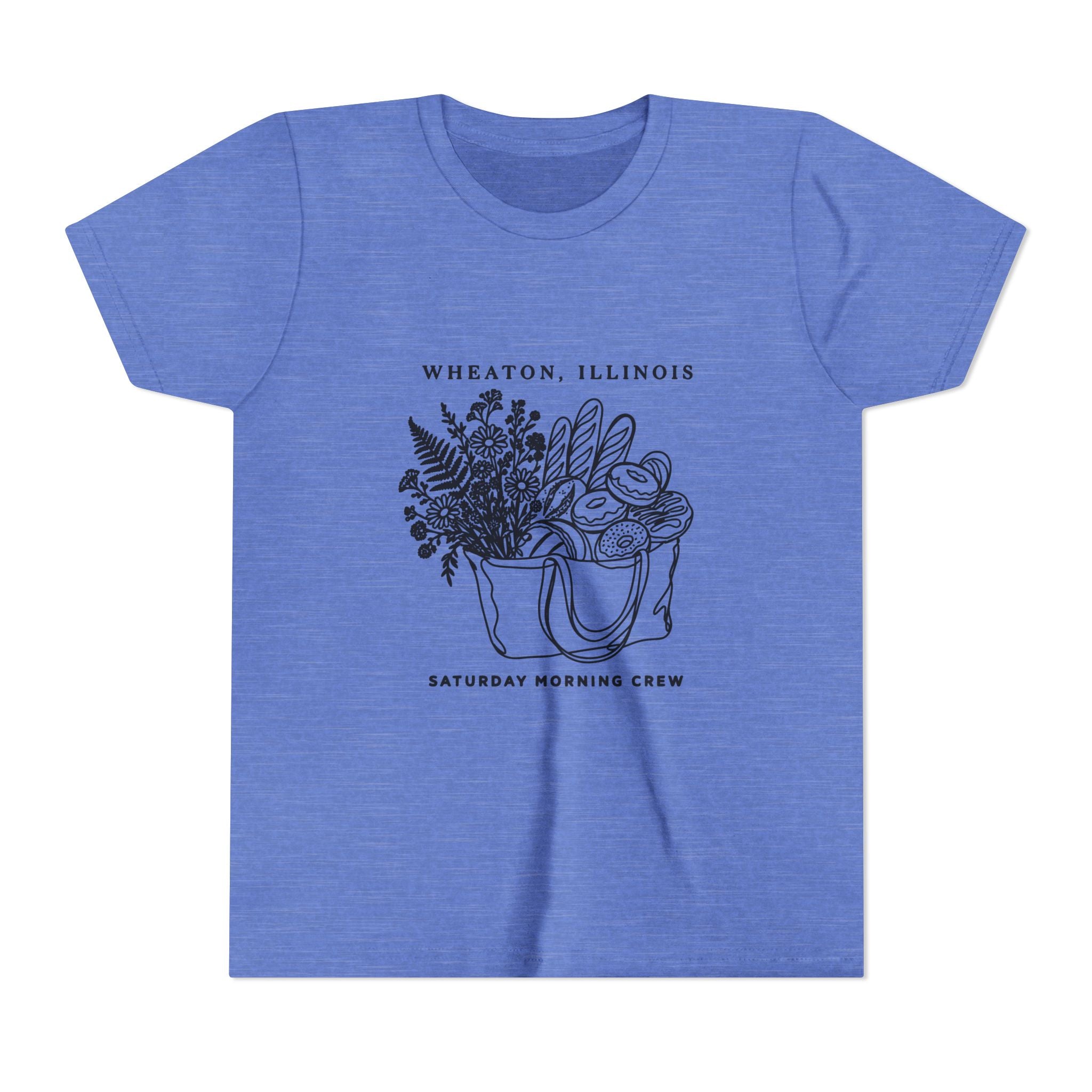 Wheaton, Illinois Youth Tee — “Saturday Morning Crew” Farmers Market Design