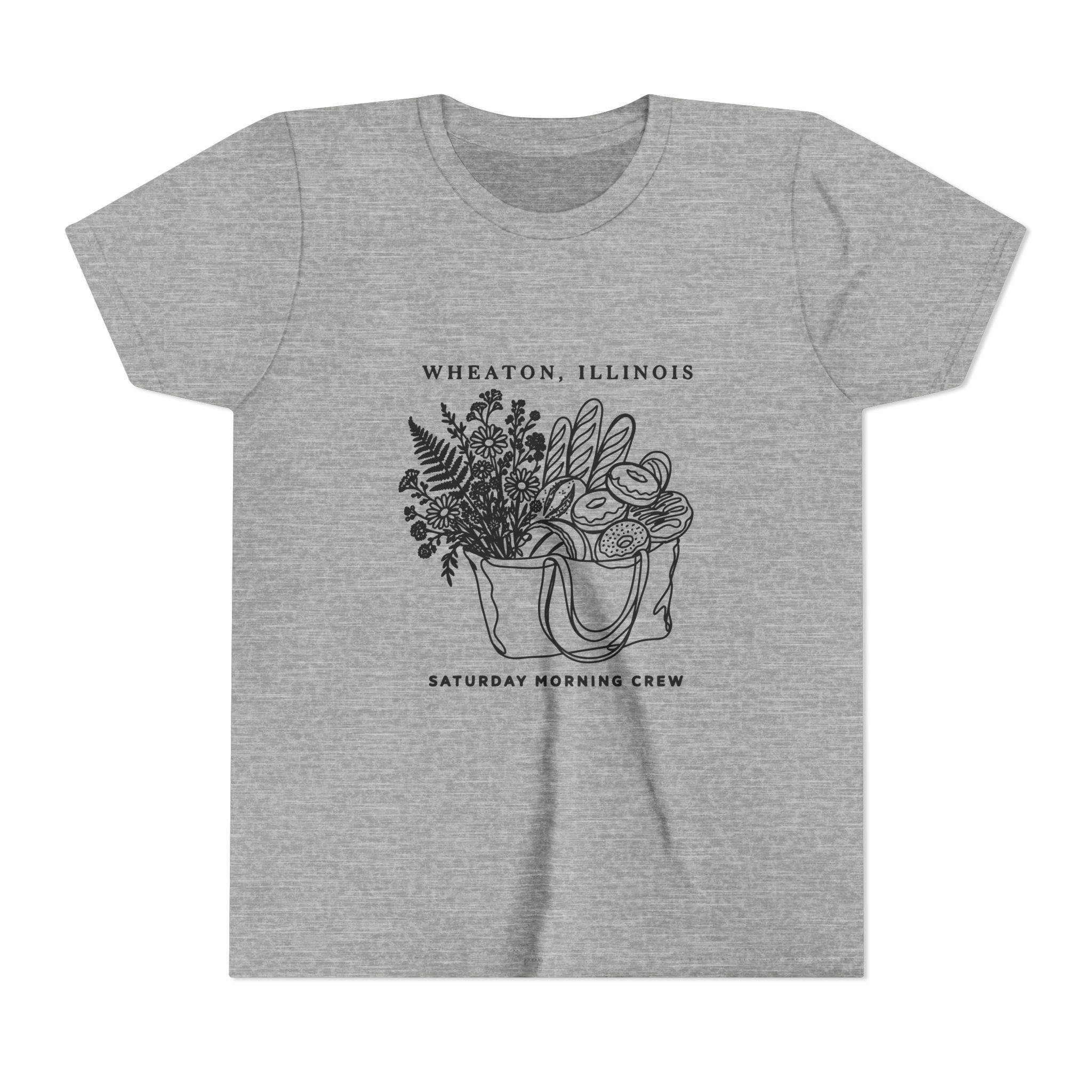 Wheaton, Illinois Youth Tee — “Saturday Morning Crew” Farmers Market Design